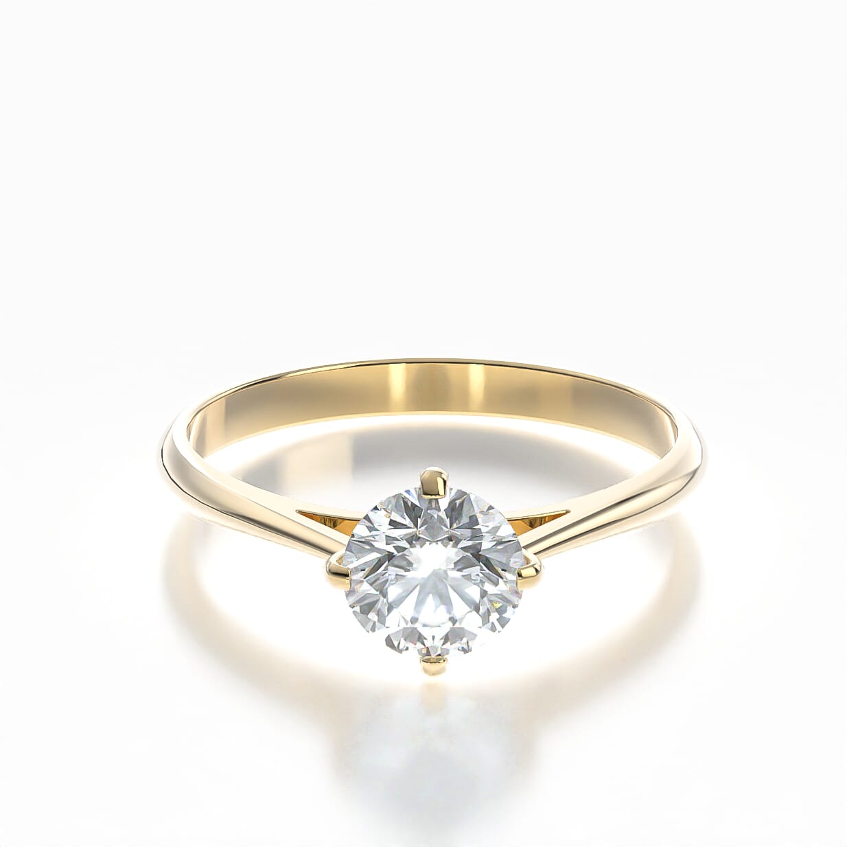 Pierścionek zaręczynowy The Light: złoty, diament