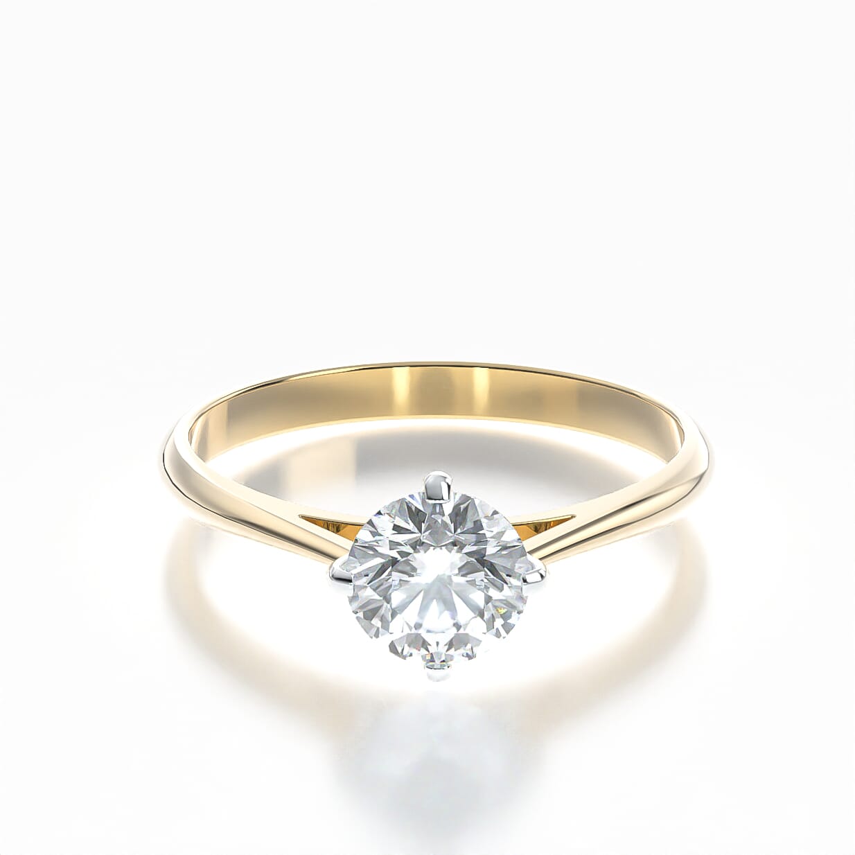 Pierścionek zaręczynowy The Light: dwukolorowe złoto, z diamentem