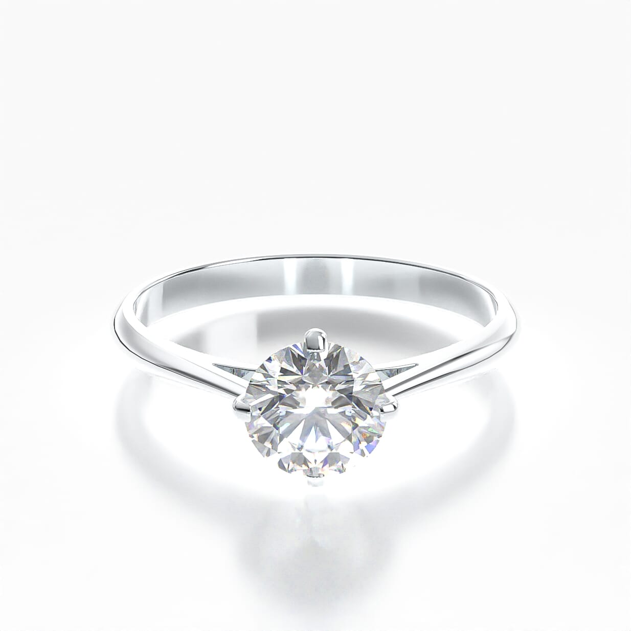 Pierścionek zaręczynowy The Light: białe złoto, diament