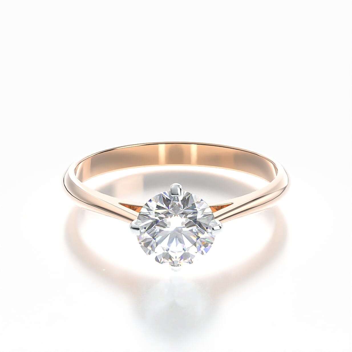 Pierścionek zaręczynowy The Light: dwukolorowe złoto, diament