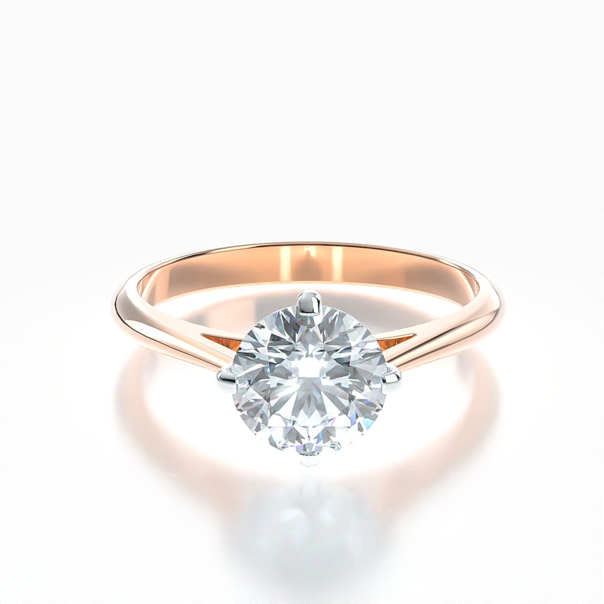 Pierścionek zaręczynowy The Light: dwukolorowe złoto, z diamentem