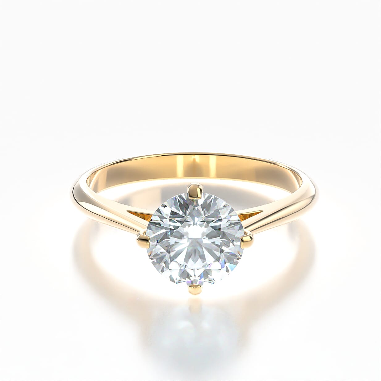 Pierścionek zaręczynowy The Light: złoty, diament