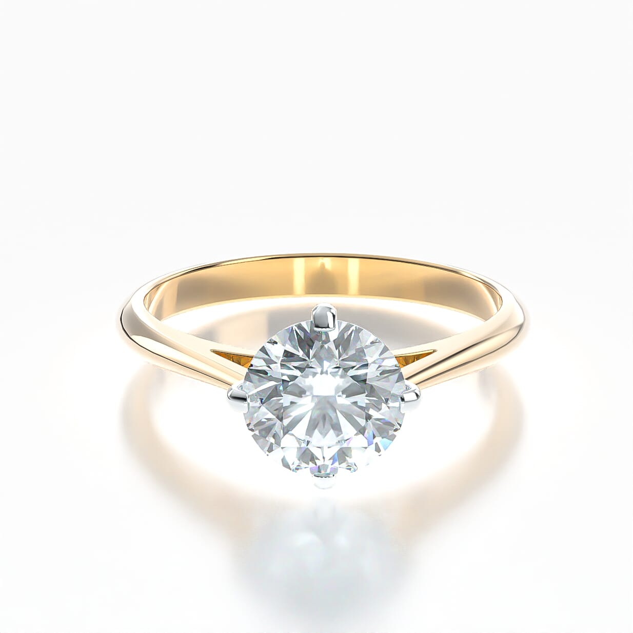 Verlobungsring The Light: Zweifarbiges Gold, mit Diamant