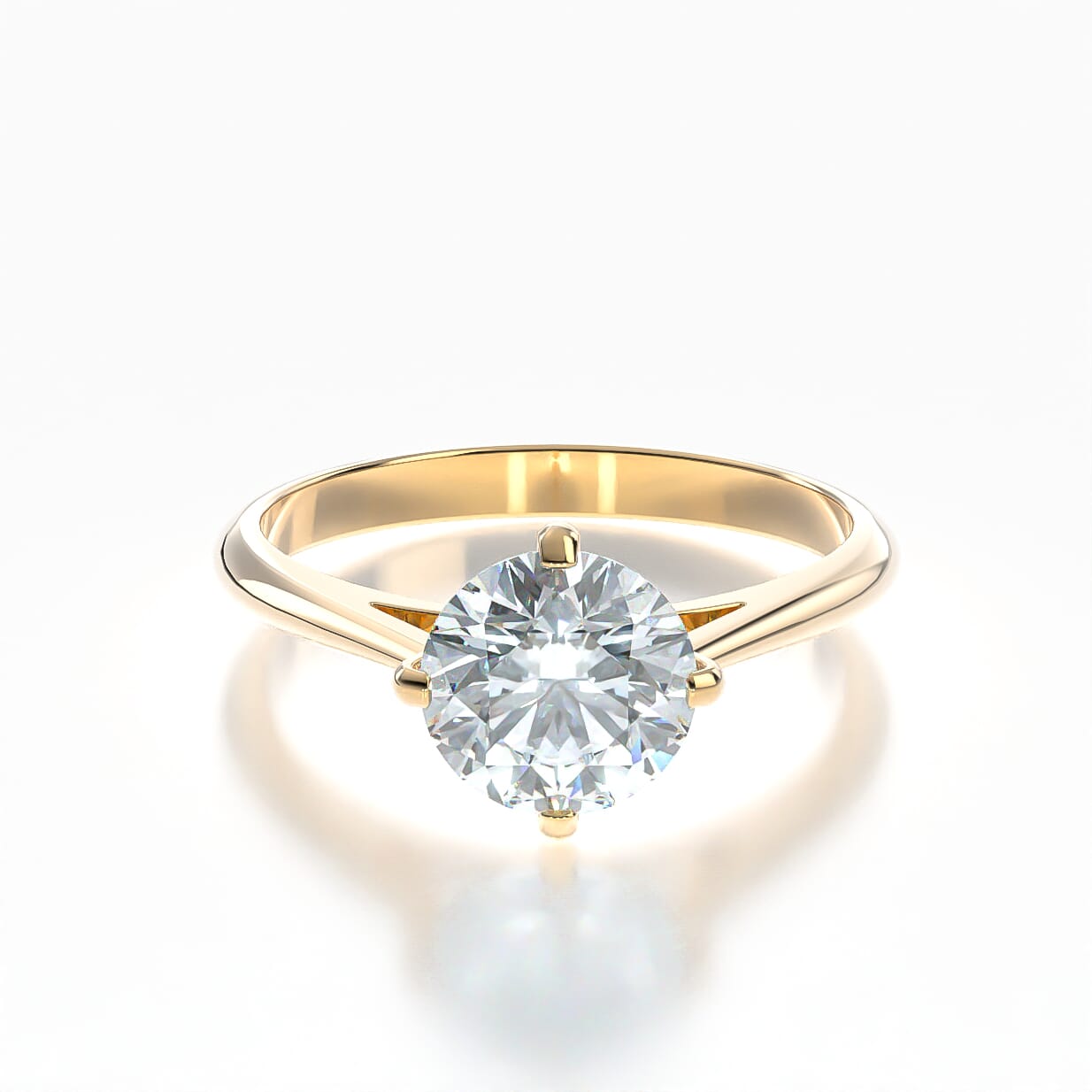 Pierścionek zaręczynowy The Light: złoty, diament