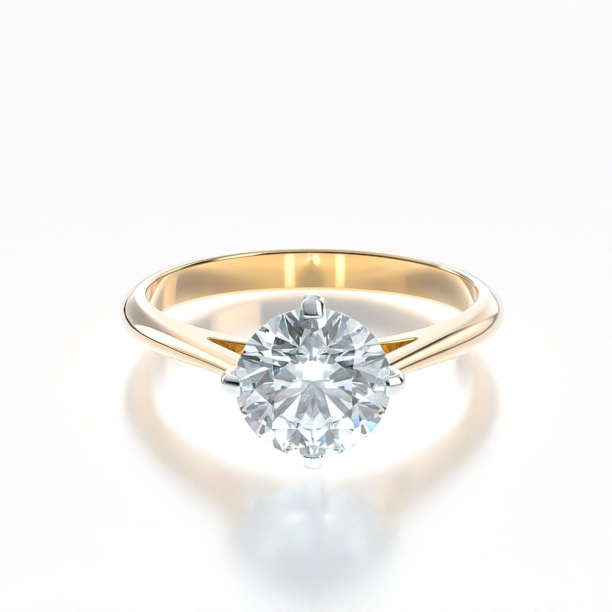 Verlobungsring The Light: Zweifarbiges Gold, mit Diamant