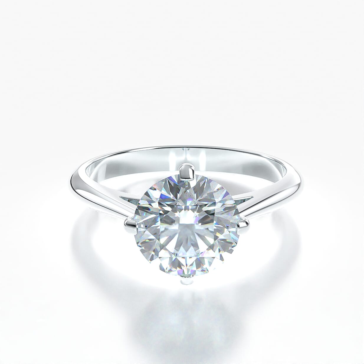 Pierścionek zaręczynowy The Light: białe złoto, diament