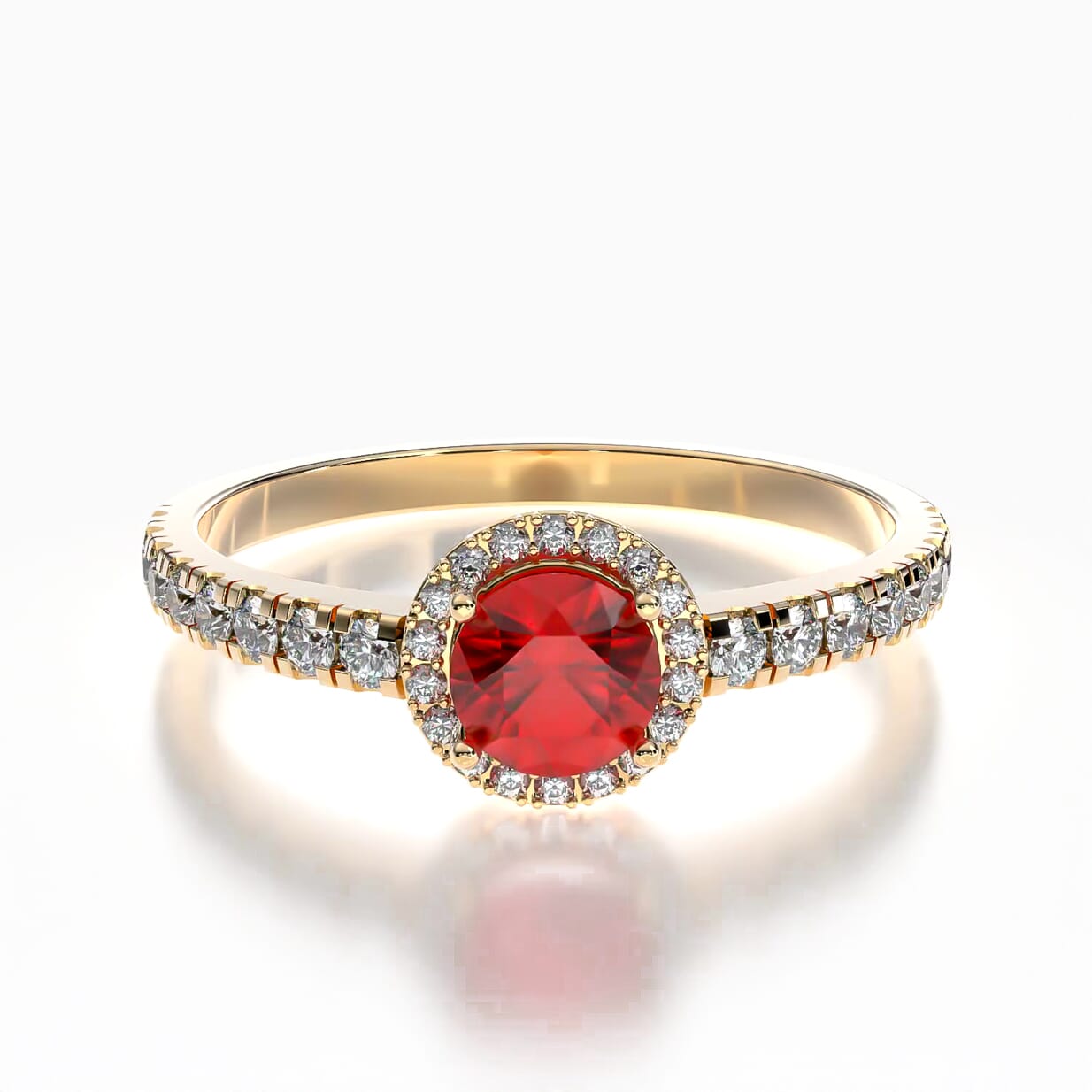 Pierścionek zaręczynowy This is Love: złoty, rubin