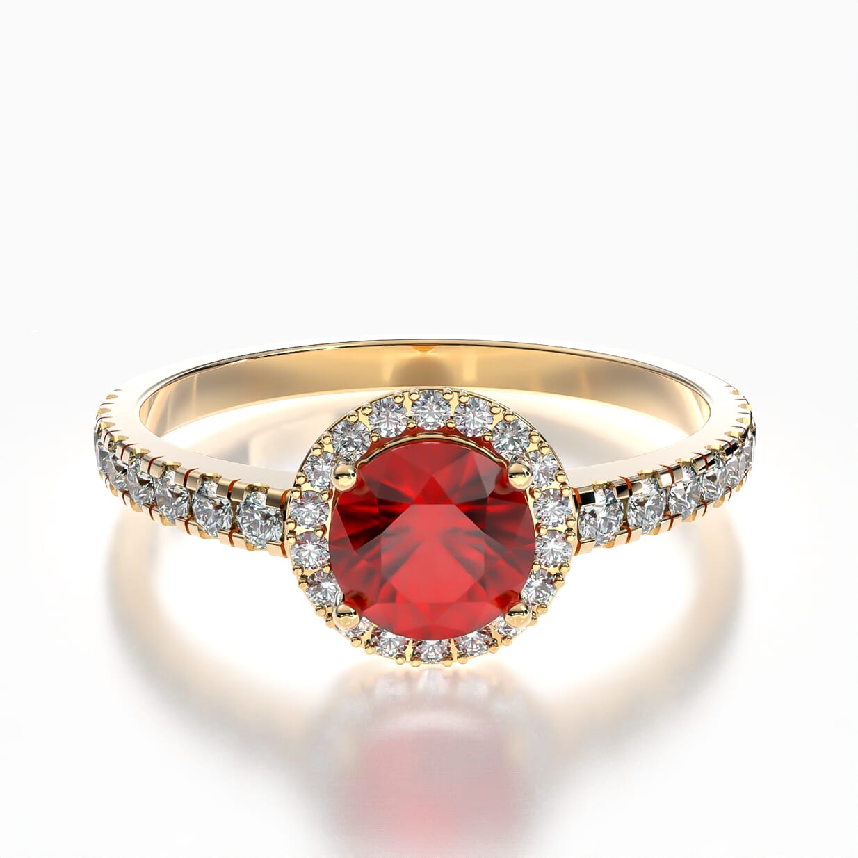 Pierścionek zaręczynowy This is Love: złoty, rubin