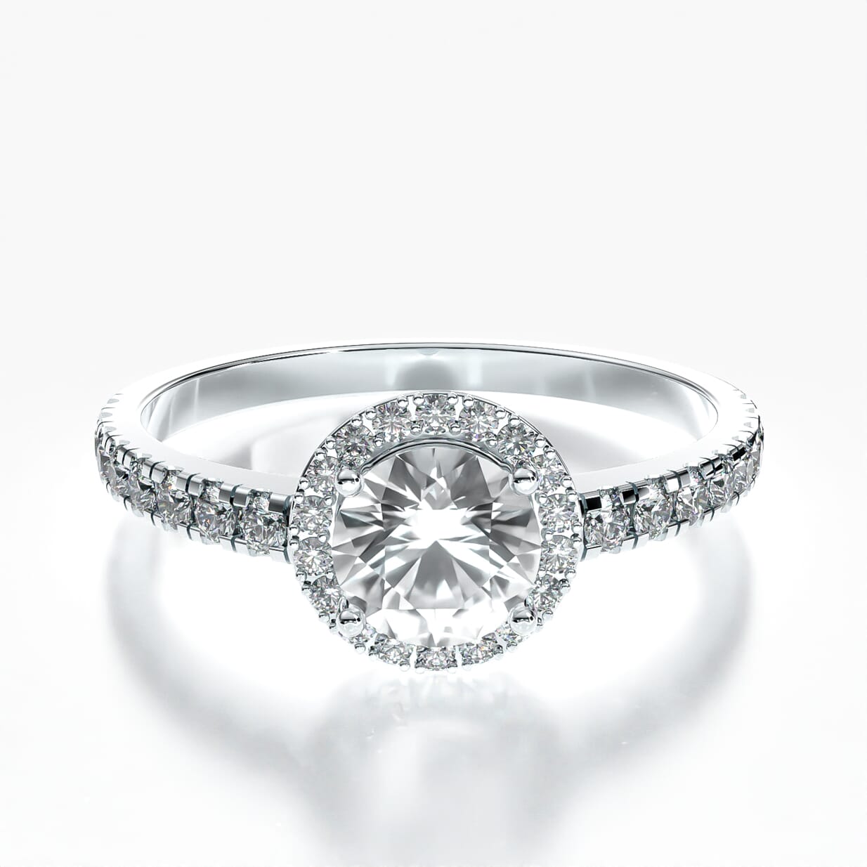 Verlobungsring This is Love: Weißgold, Weißer Saphir