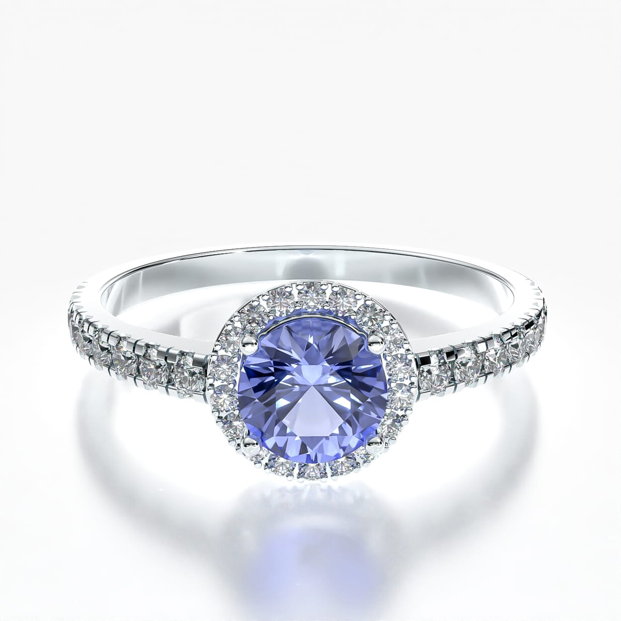 Pierścionek zaręczynowy This is Love: białe złoto, tanzanit