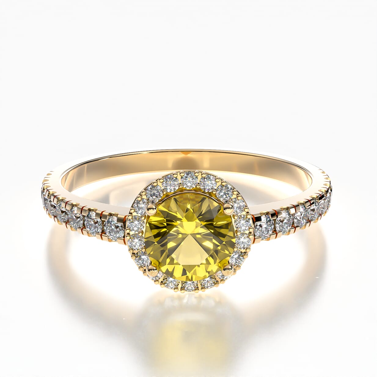 Pierścionek zaręczynowy This is Love: złoty, żółty szafir