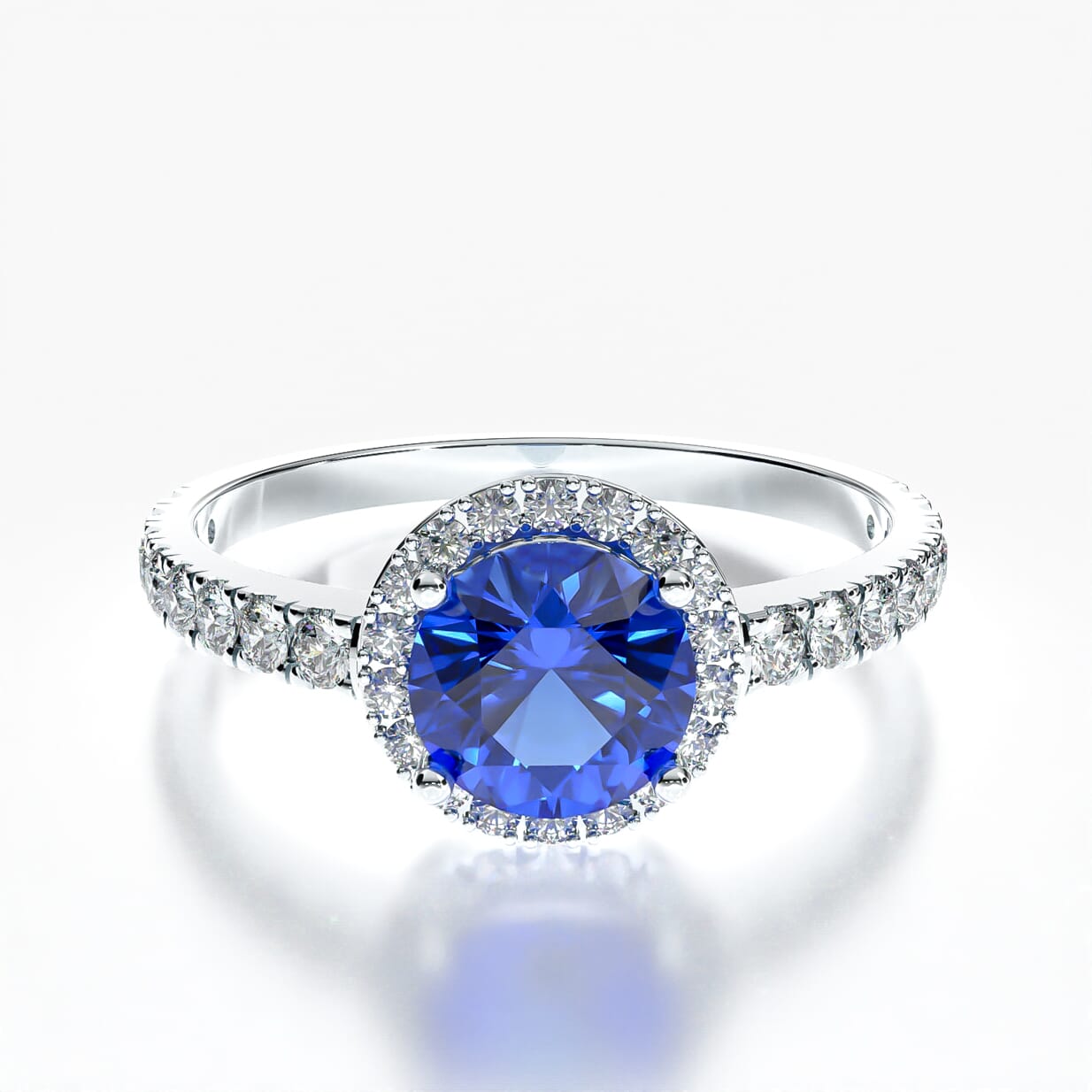 Verlobungsring This is Love: Weißgold, Blauer Saphir