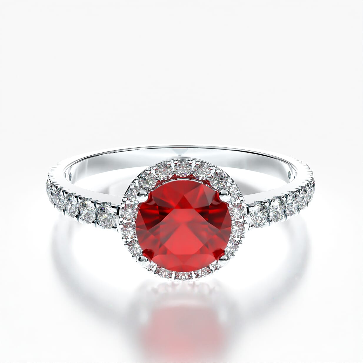 Verlobungsring This is Love: Weißgold, Rubin