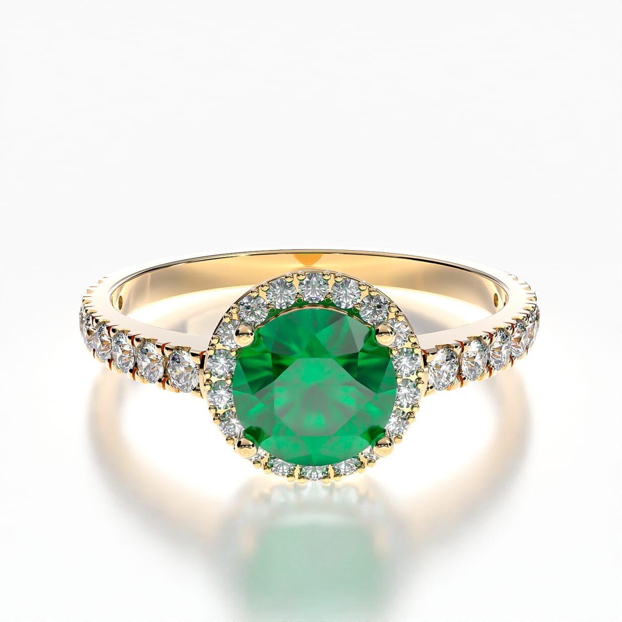 Pierścionek zaręczynowy This is Love: złoty, szmaragd