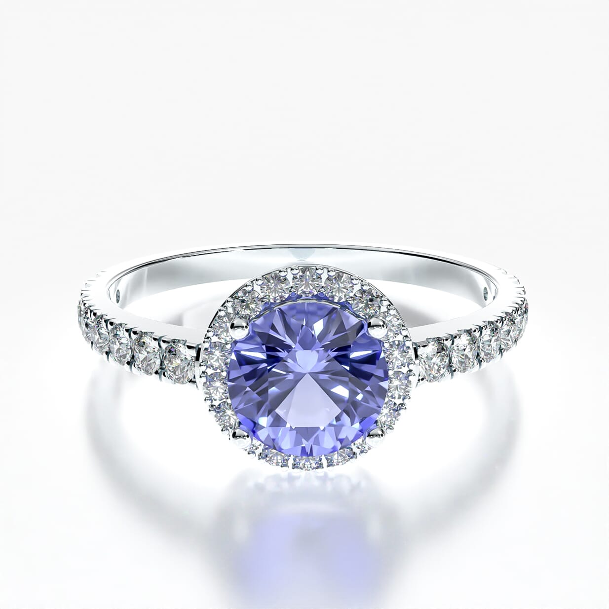 Pierścionek zaręczynowy This is Love: białe złoto, tanzanit