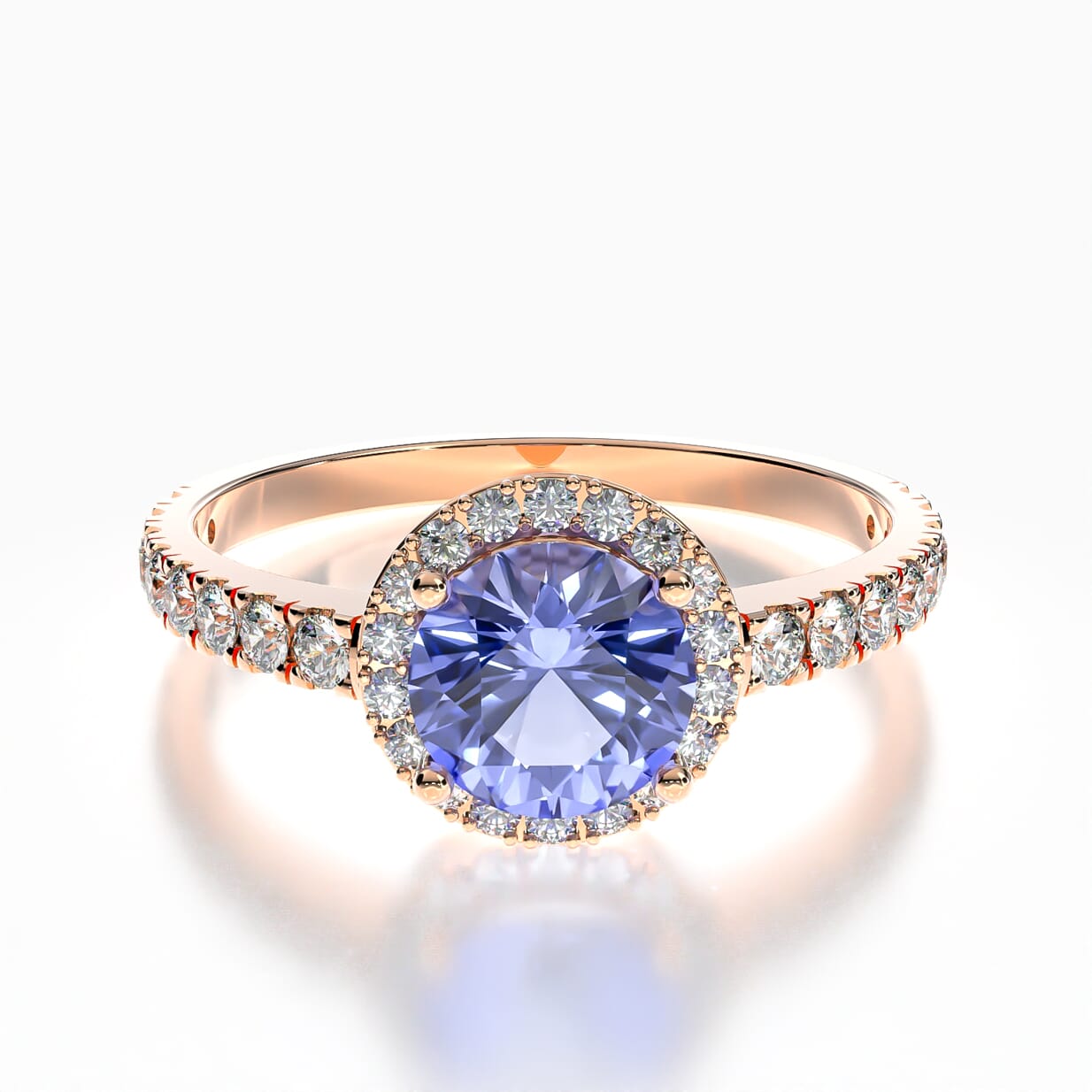 Pierścionek zaręczynowy This is Love: różowe złoto, tanzanit