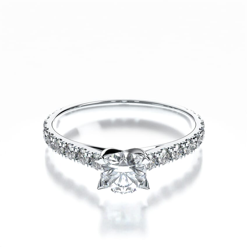 Share Your Love Collection | Side-Stone Engagement Ring: white gold ...